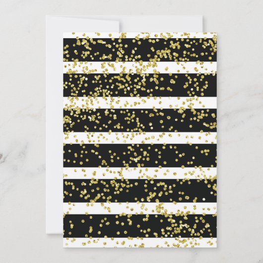 Schwarz-Weiß-Streifen Abschluss Einladung (Rückseite)