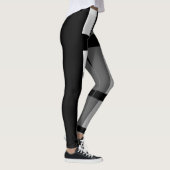 Schwarz-Weiß-Streifen abstrakt Leggings (Rechts)