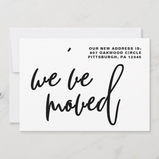 Schwarz-Weiß-Streifen - Adressenänderung Ankündigung (Vorderseite)