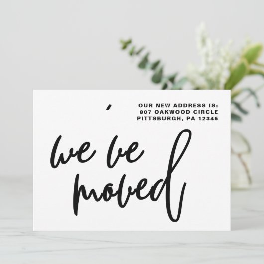 Schwarz-Weiß-Streifen - Adressenänderung Ankündigung (Stehend Vorderseite)