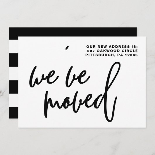 Schwarz-Weiß-Streifen - Adressenänderung Ankündigung (Vorne/Hinten)