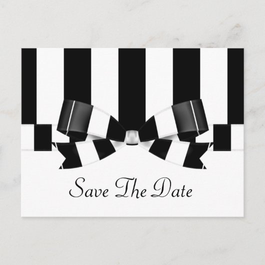 Schwarz-Weiß-Streifen Ankündigungspostkarte (Vorderseite)