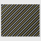 Schwarz-Weiß-Streifen auf schwarzem Hintergrund Geschenkpapier (Flach)