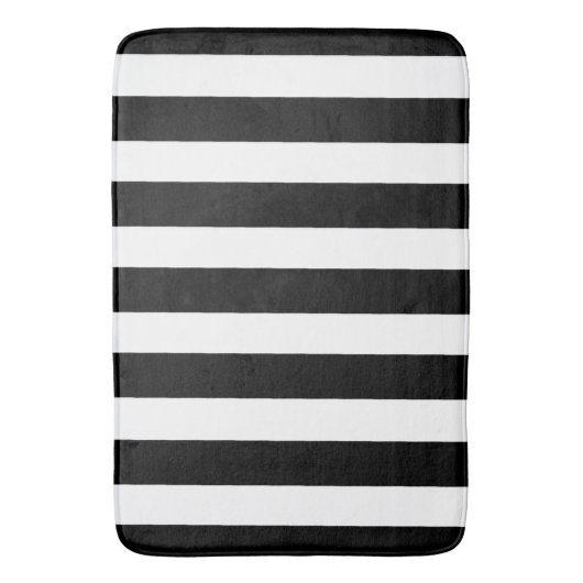 Schwarz-Weiß-Streifen Badematte (Vorderseite Vertikal)