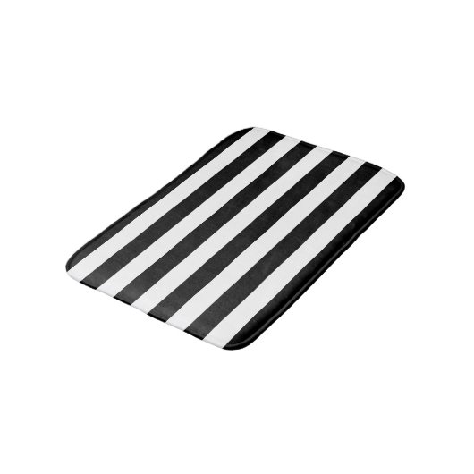 Schwarz-Weiß-Streifen Badematte (Schrägansicht)