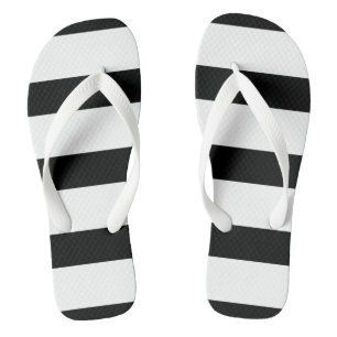 Schwarz-Weiß-Streifen Badesandalen
