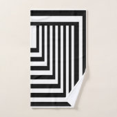 Schwarz-Weiß-Streifen Badhandtuch Set (Handtuch)