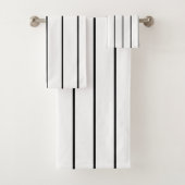 Schwarz-Weiß-Streifen Badhandtuch Set (Insitu)