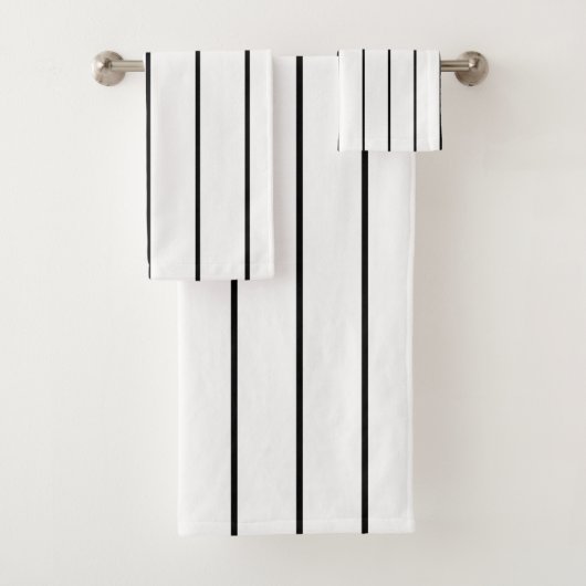 Schwarz-Weiß-Streifen Badhandtuch Set (Insitu)