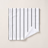 Schwarz-Weiß-Streifen Badhandtuch Set (Waschlappen)