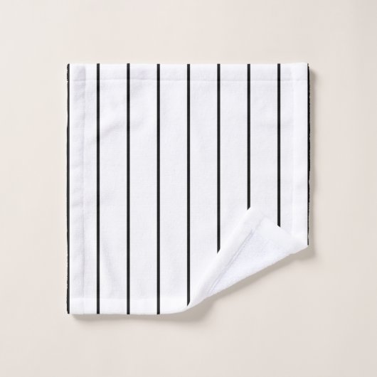Schwarz-Weiß-Streifen Badhandtuch Set (Waschlappen)