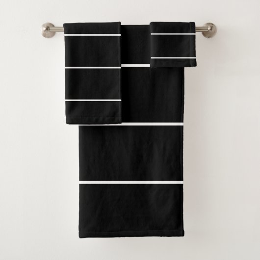 Schwarz-Weiß-Streifen Badhandtuch Set (Insitu)