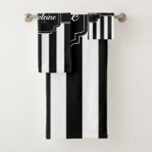 Schwarz-Weiß-Streifen Badhandtuch Set (Insitu)