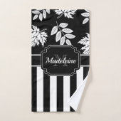 Schwarz-Weiß-Streifen Badhandtuch Set (Handtuch)