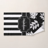 Schwarz-Weiß-Streifen Badhandtuch Set (Handtuch)