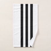 Schwarz-Weiß-Streifen Badhandtuch Set (Handtuch)