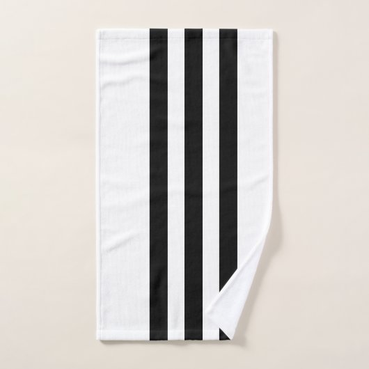 Schwarz-Weiß-Streifen Badhandtuch Set (Handtuch)