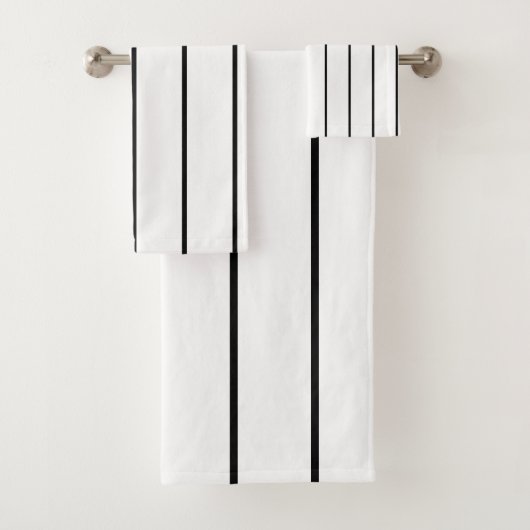 Schwarz-Weiß-Streifen Badhandtuch Set (Insitu)