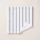 Schwarz-Weiß-Streifen Badhandtuch Set (Waschlappen)