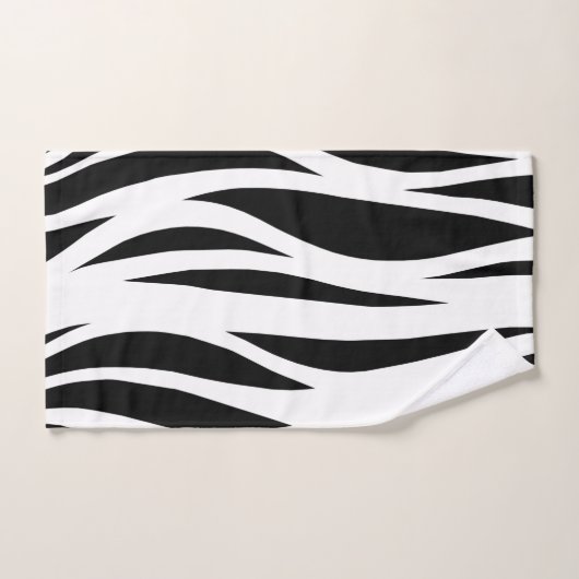 Schwarz-Weiß-Streifen Badhandtuch Set (Handtuch)