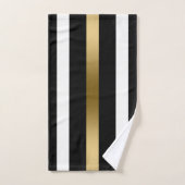 Schwarz-Weiß-Streifen Badhandtuch Set (Handtuch)