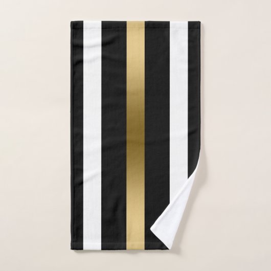 Schwarz-Weiß-Streifen Badhandtuch Set (Handtuch)
