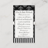 Schwarz/Weiß-Streifen Barock Begleitkarte (Rückseite)