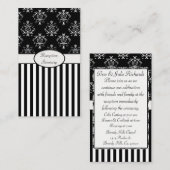 Schwarz/Weiß-Streifen Barock Begleitkarte (Vorne/Hinten)