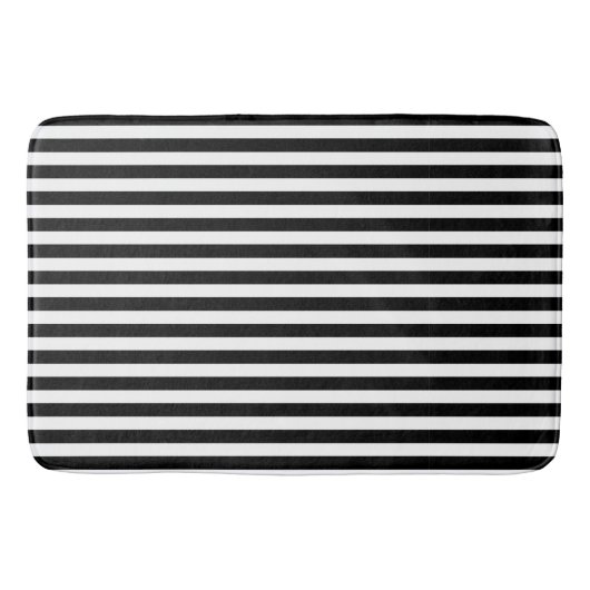 Schwarz/Weiß Streifen Bath Mat Badematte (Vorderseite)