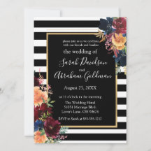 Schwarz-Weiß-Streifen Blume Hochzeit der roten Mar