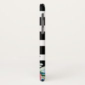 Schwarz-Weiß-Streifen & Blume & Schmetterlinge Case-Mate iPhone Hülle (Hinten/Links)