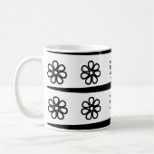 Schwarz-Weiß-Streifen Blumenmuster Kaffeetasse (Links)
