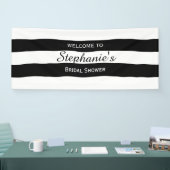 Schwarz-Weiß-Streifen-Brautparty Banner (Messe)