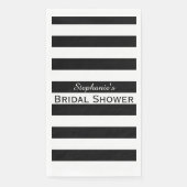 Schwarz-Weiß-Streifen-Brautparty Serviette (Vorderseite)