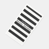 Schwarz-Weiß-Streifen-Brautparty Serviette (Ecke)