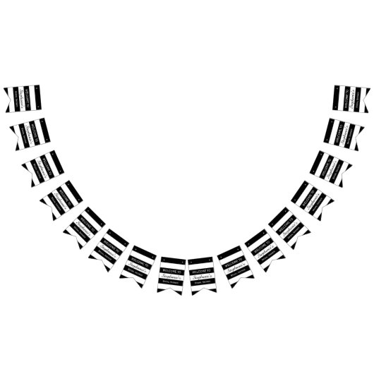 Schwarz-Weiß-Streifen-Brautparty Wimpelkette (Alle)