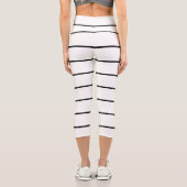Schwarz-Weiß-Streifen Capri Leggings (Rückseite)