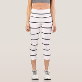 Schwarz-Weiß-Streifen Capri Leggings (Vorderseite)