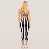 Schwarz-Weiß-Streifen Capri Leggings (Rückseite)