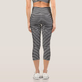 Schwarz-Weiß-Streifen Capri Leggings (Rückseite)