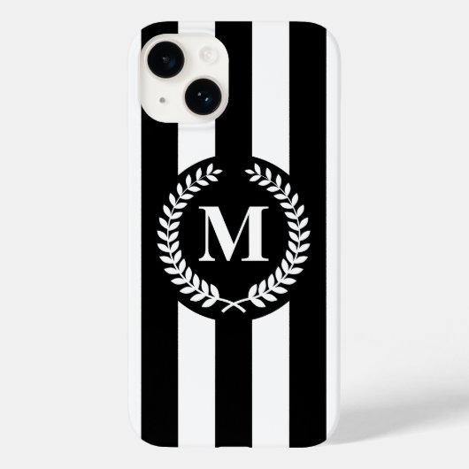 Schwarz-Weiß-Streifen Case-Mate iPhone Hülle (Rückseite)