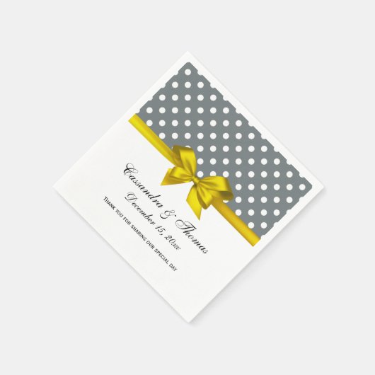 Schwarz-weiß Streifen Damask Blue Ribbon Serviette (Ecke)