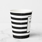 Schwarz-Weiß-Streifen "Dieses Getränk gehört zu" Pappbecher (Rechts)