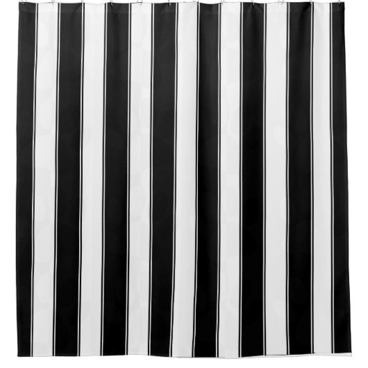 Schwarz-Weiß-Streifen Duschvorhang (Vorderseite)