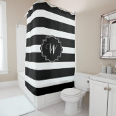 Schwarz-Weiß-Streifen Duschvorhang (Beispiel)