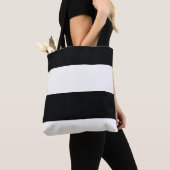 Schwarz-Weiß-Streifen, einfach, extra breit Tasche (Von Nahem)