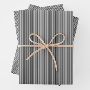 Schwarz-Weiß Streifen einfachen Weihnachtsurlaub Geschenkpapier Set