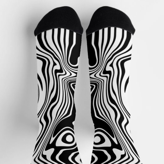 Schwarz-Weiß-Streifen - Farben auswählen Socken (Oben)