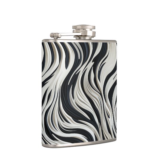 Schwarz-Weiß-Streifen Flachmann (Rechts)