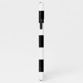 Schwarz-Weiß-Streifen Floral Monogramm iPhone Hülle (Rechte Seite)